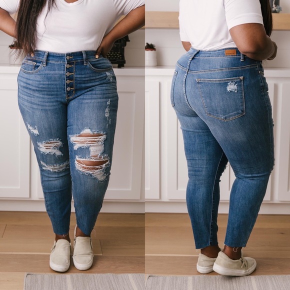 Judy Blue High-Rise Button Fly Jeans - Picture 9 of 10